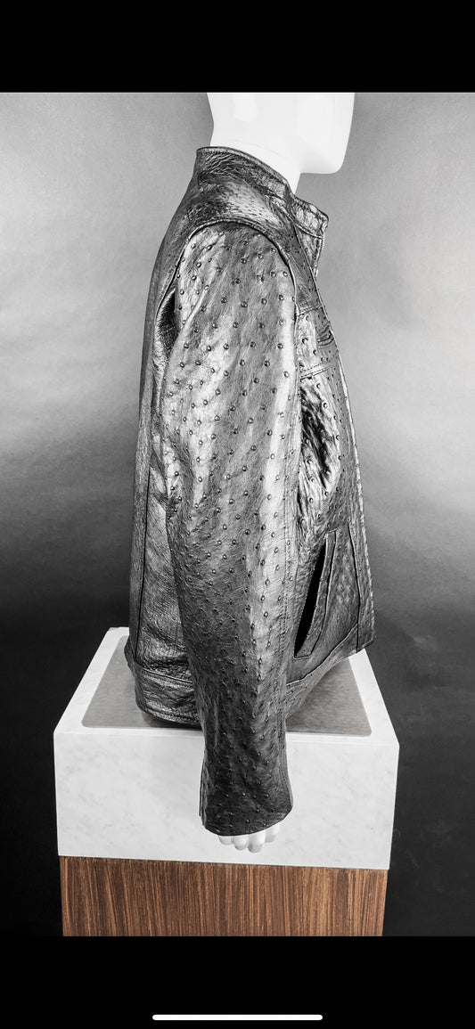 BLACK OSTRICH JACKET