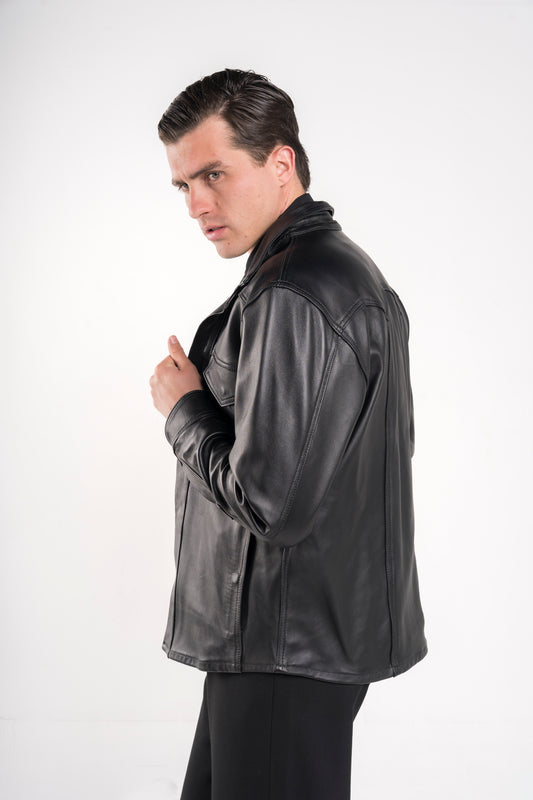 LEATHER OVERSHIRT