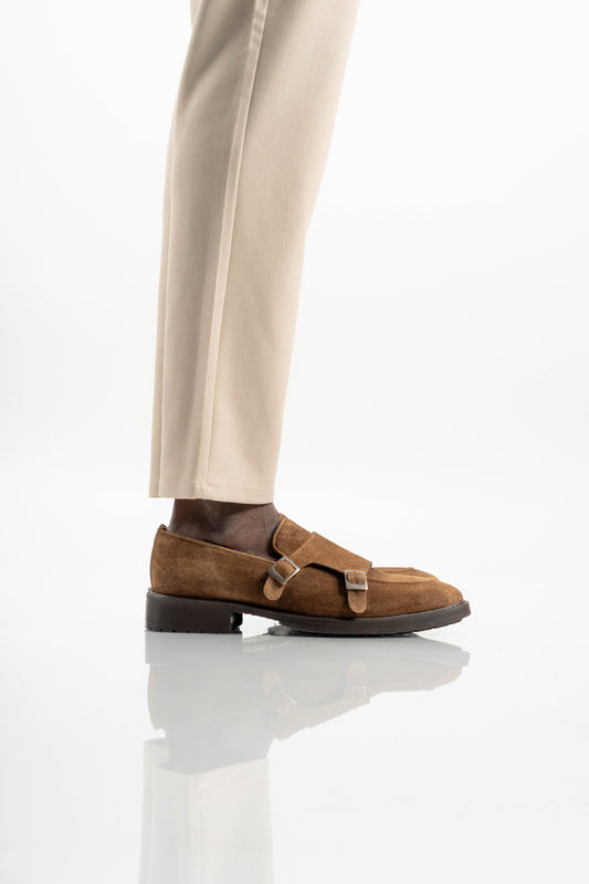 SUEDE TAUPE MONK