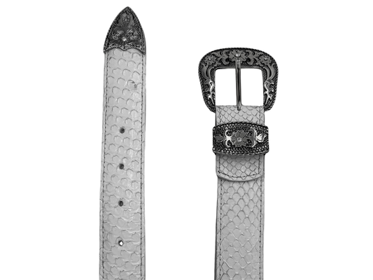 WHITE PYTHON BELT