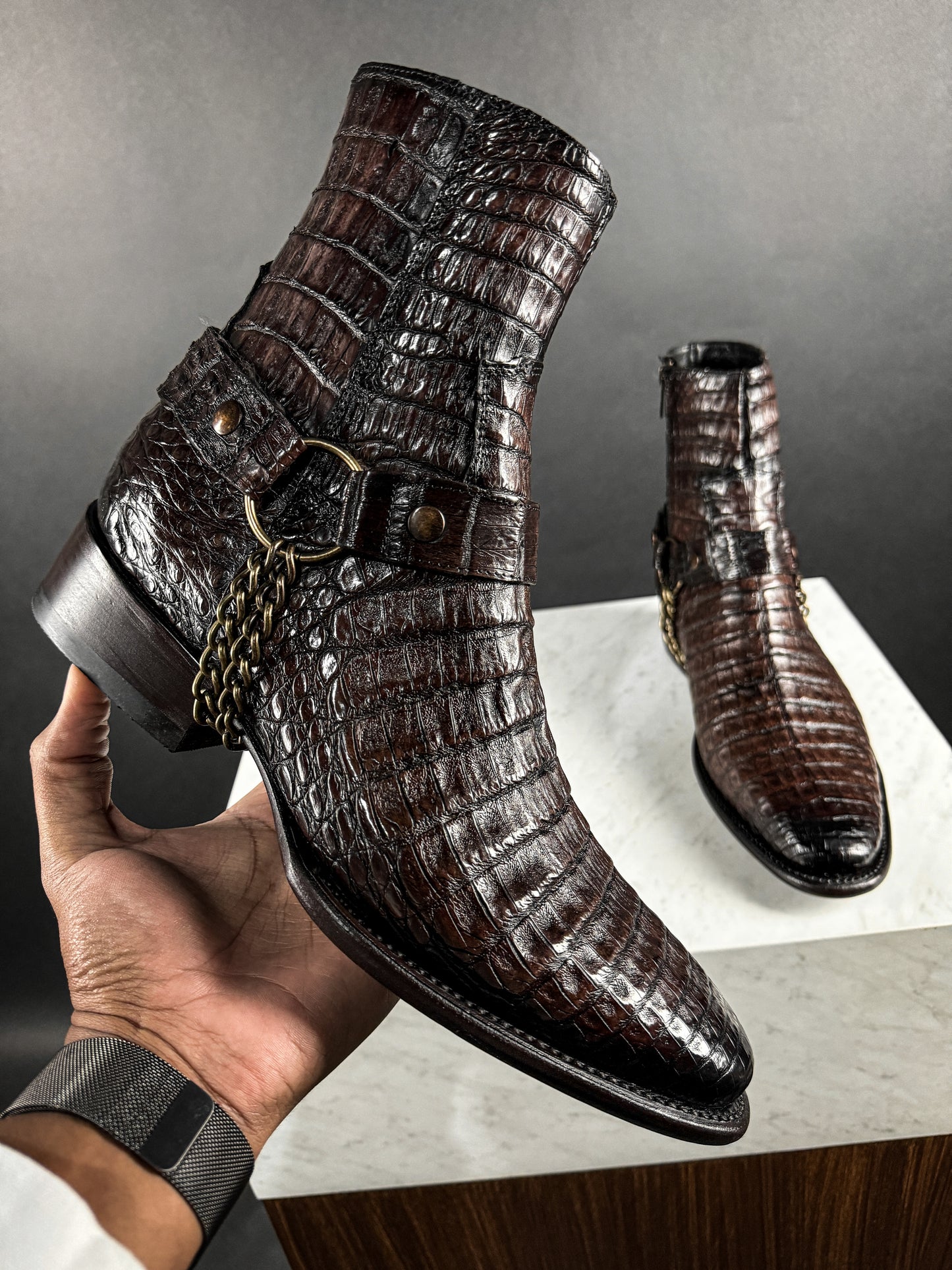 BROWN CROCODILE LISBOA (25MM)