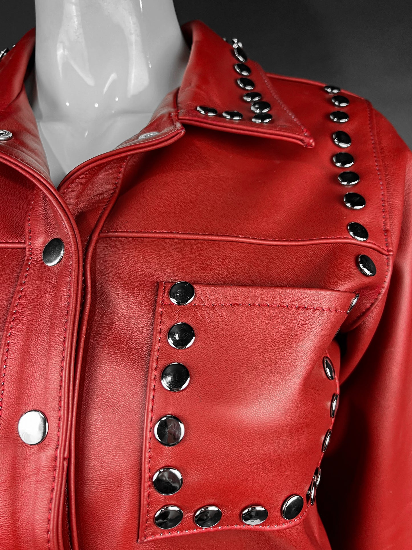RED STUDDED JACKET