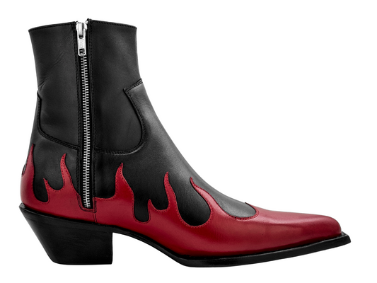 BLACK/RED FLAME BOOTS