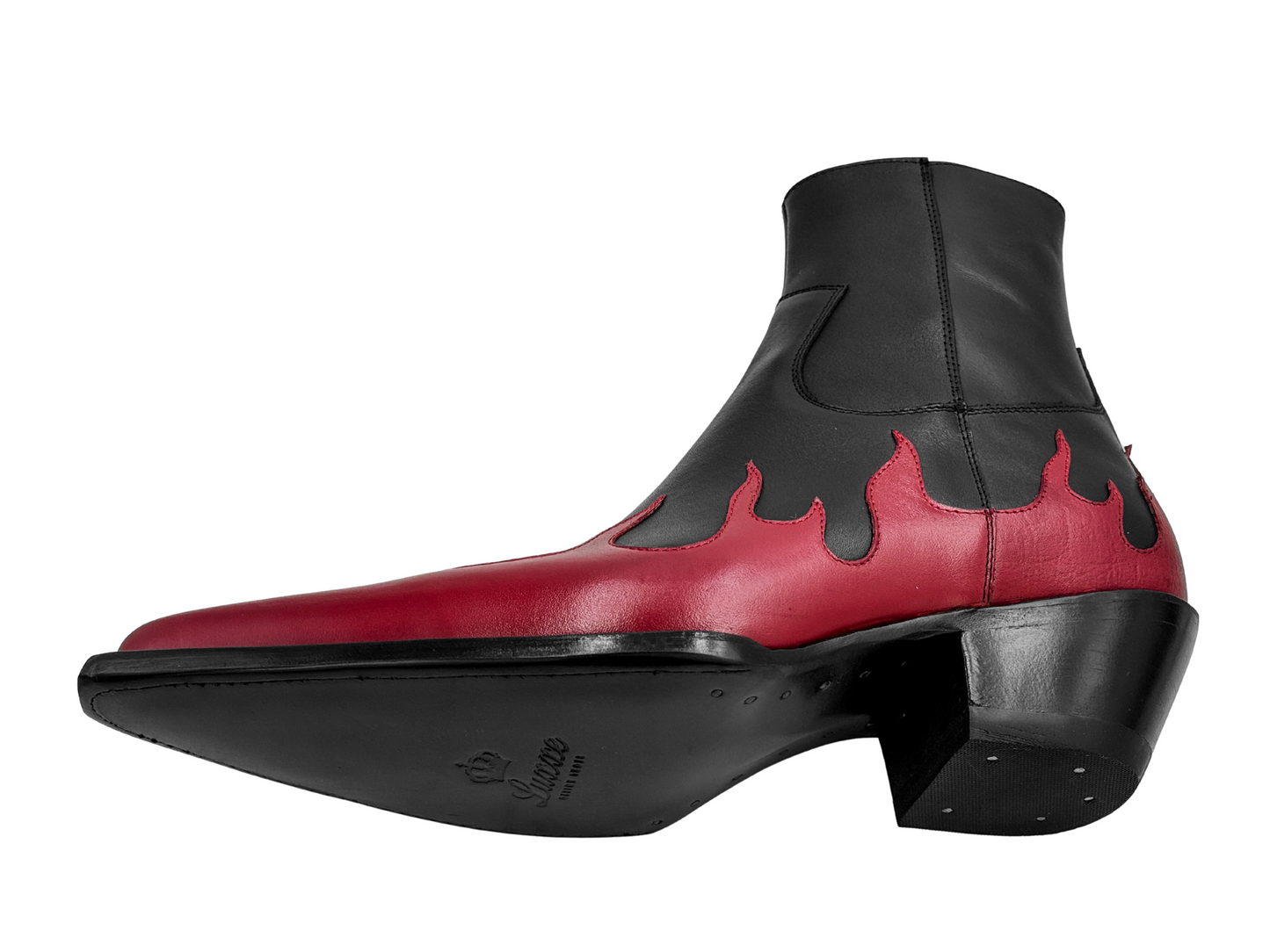 BLACK/RED FLAME BOOTS
