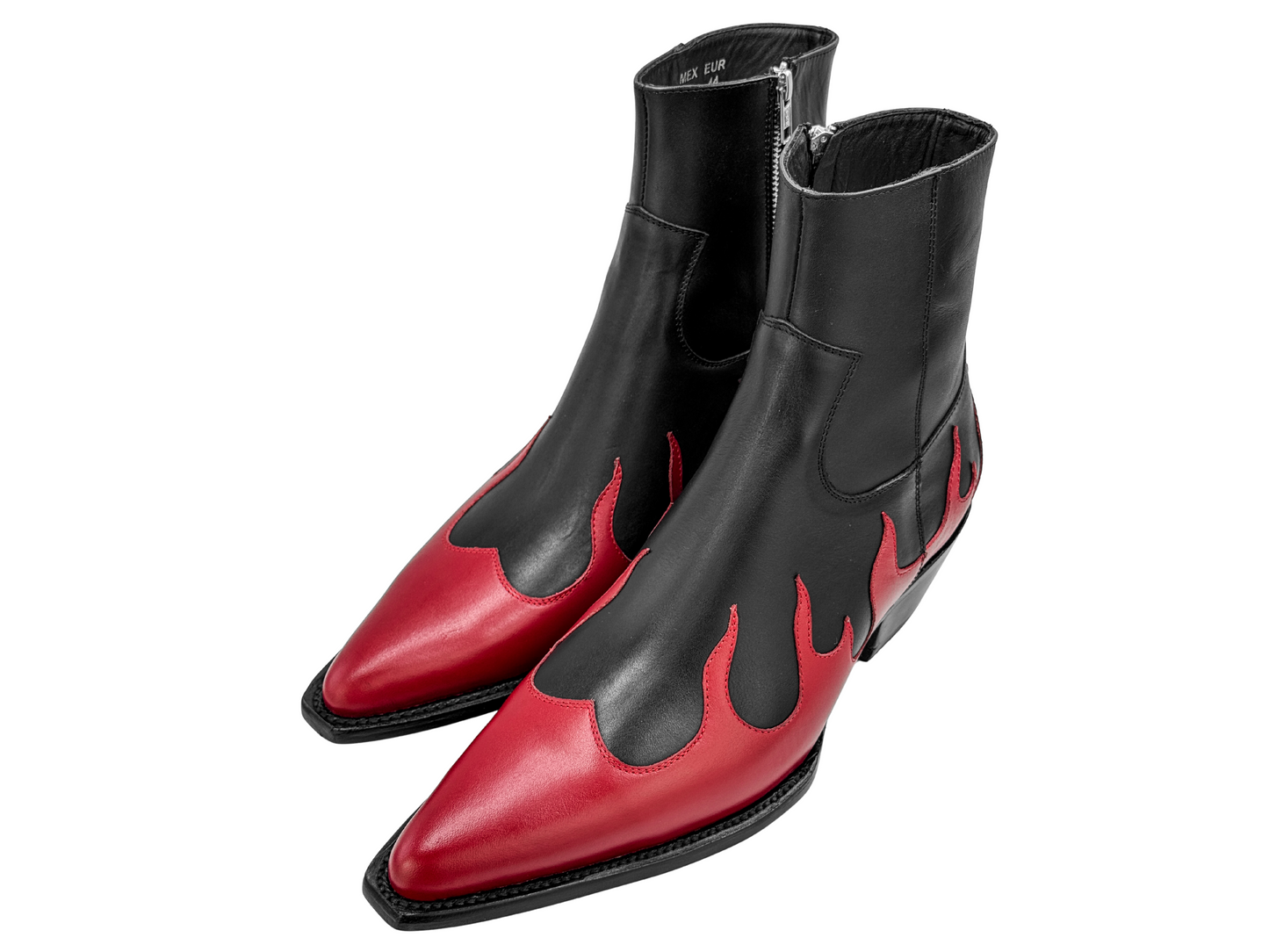 BLACK/RED FLAME BOOTS