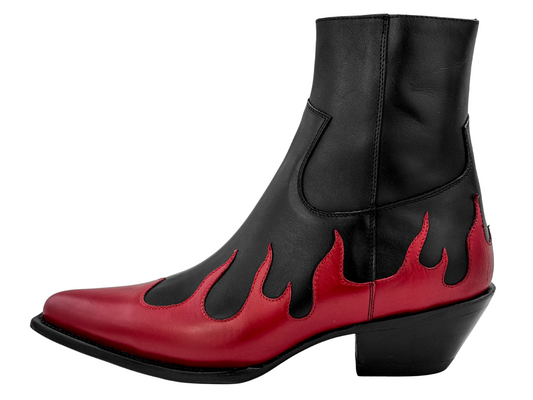 BLACK/RED FLAME BOOTS