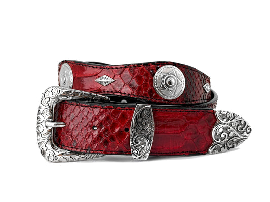 RED PYTHON WESTERN BELT