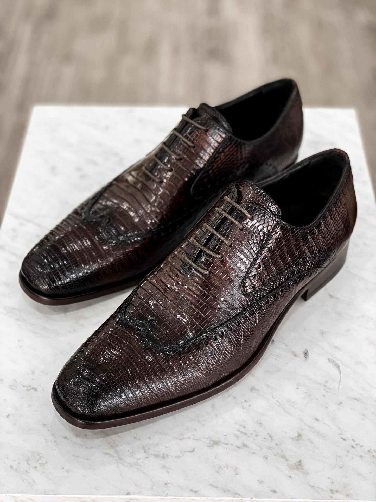 EXOTIC BROWN LIZARD BLUCHER