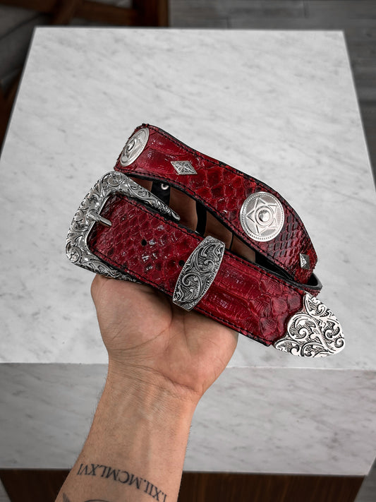 RED PYTHON WESTERN BELT