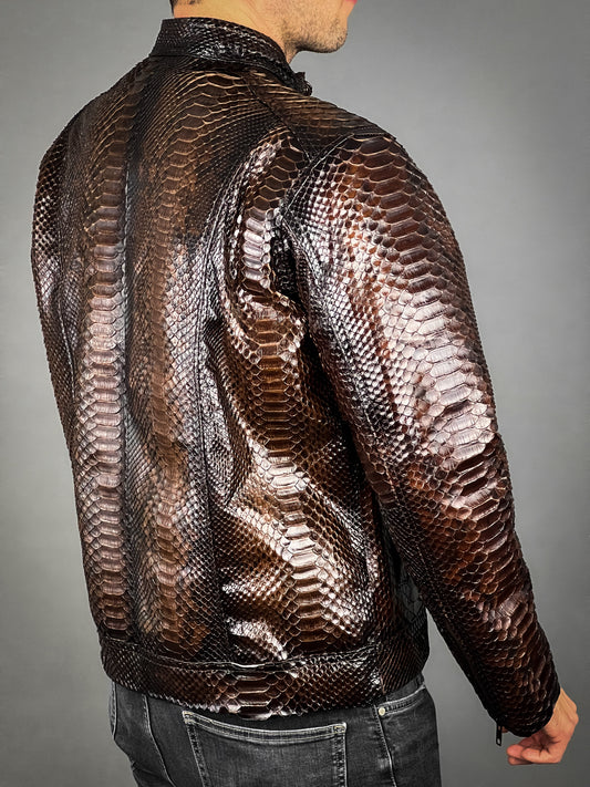 DARK BROWN PYTHON JACKET