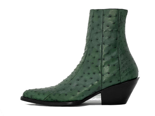 GREEN OSTRICH WARSAW BOOTS