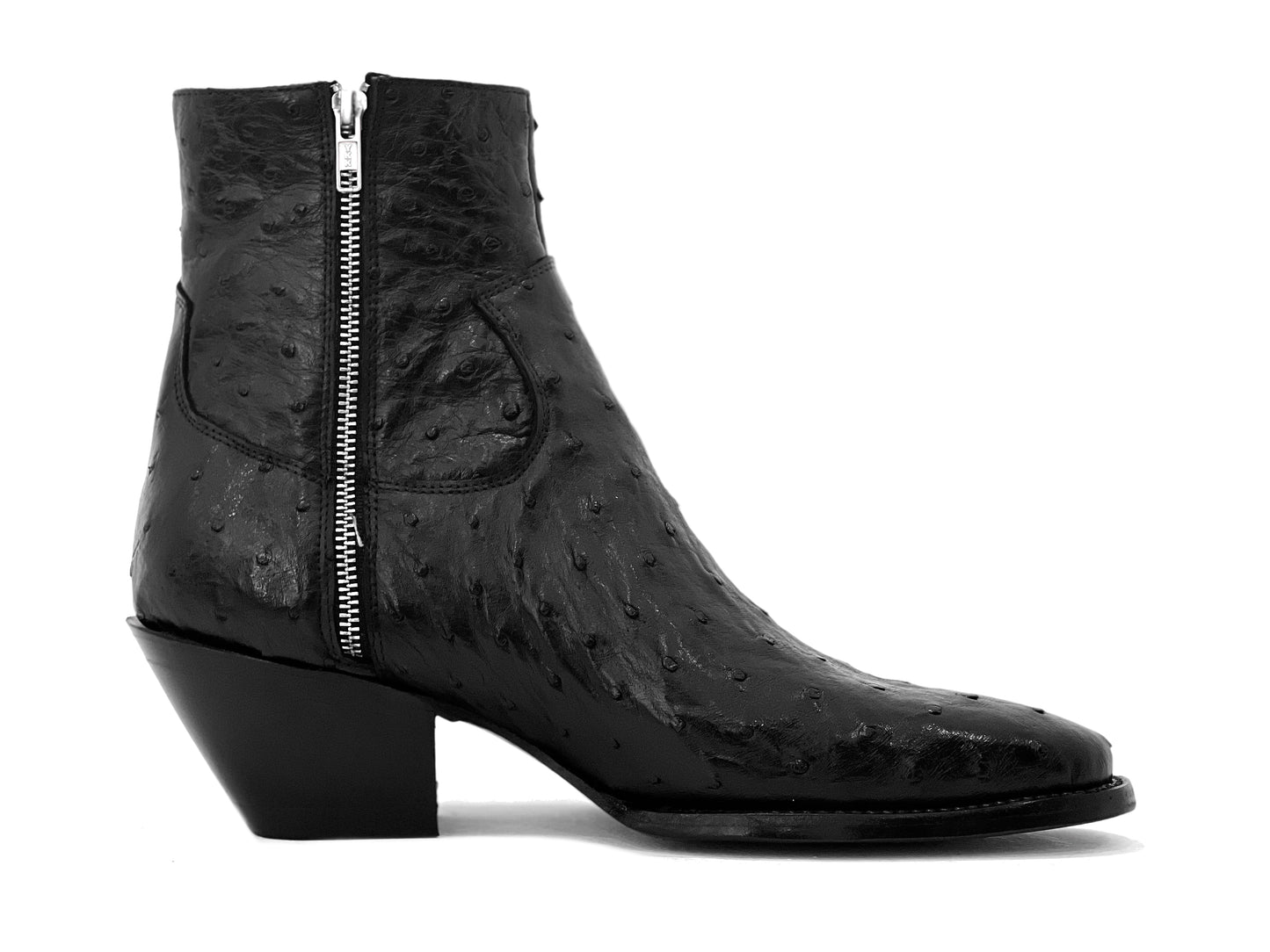 BLACK OSTRICH BOOTS