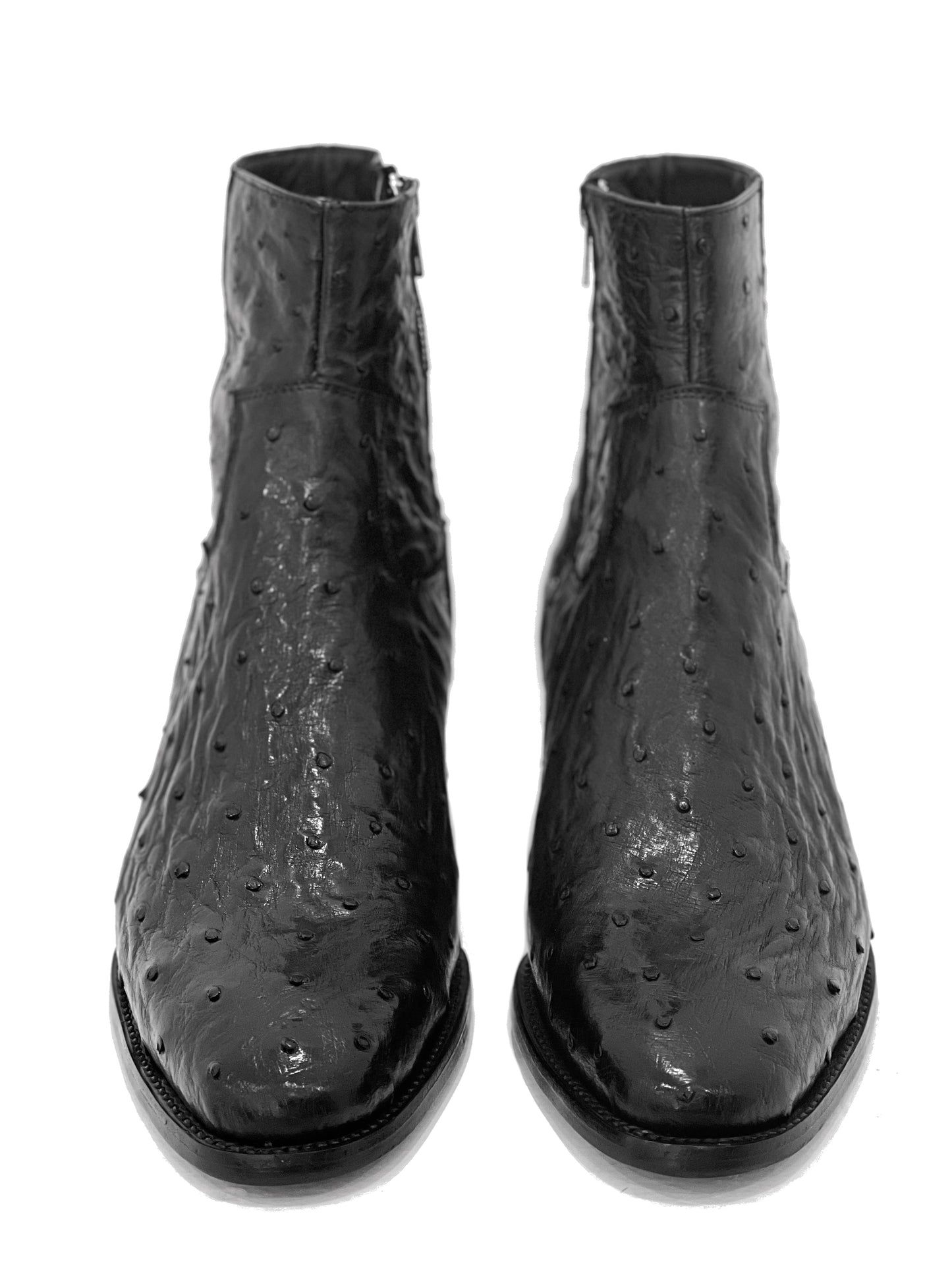 BLACK OSTRICH BOOTS