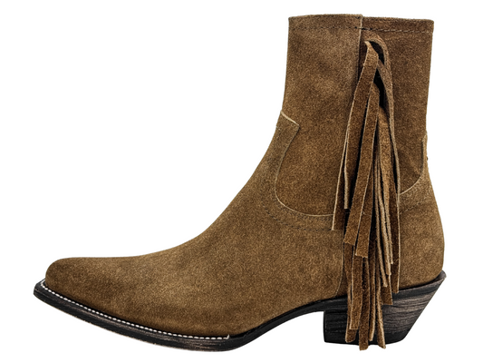 BROWN SUEDE FRINGED