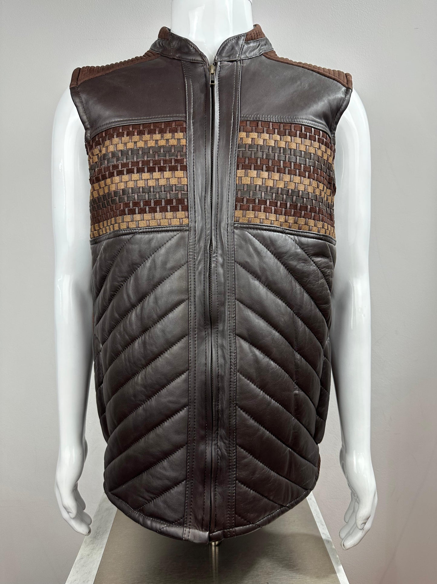 BROWN LEATHER VEST