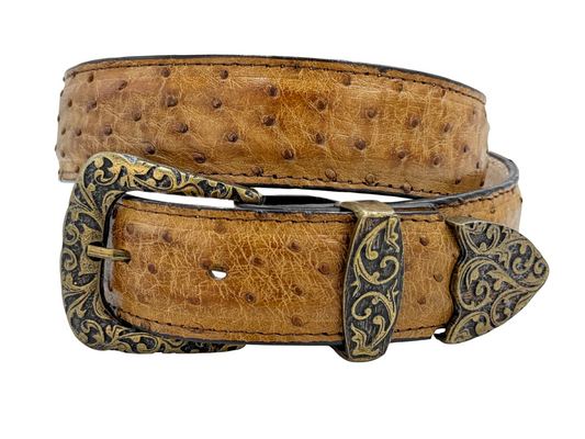 HONEY OSTRICH BELT