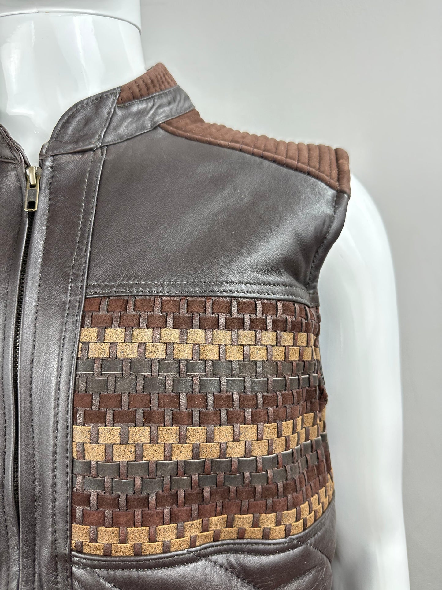 BROWN LEATHER VEST