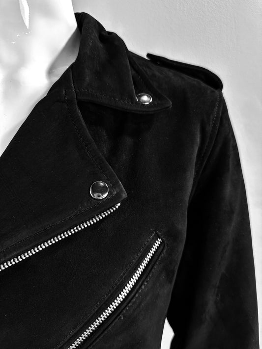 BLACK SUEDE BIKER