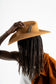 ORANGE WESTERN HAT (FEATHER)