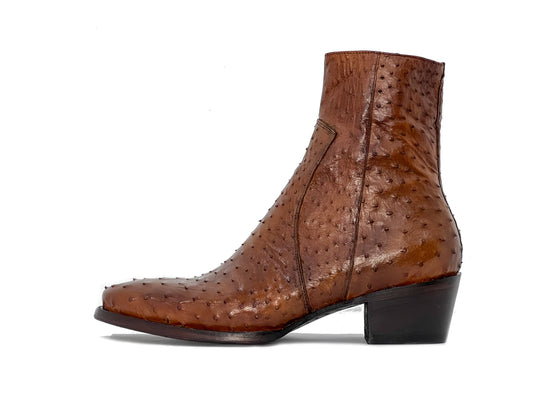 BROWN OSTRICH BOOTS
