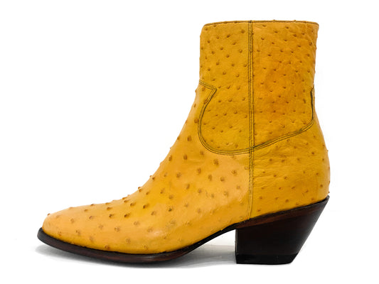 YELLOW OSTRICH BOOTS